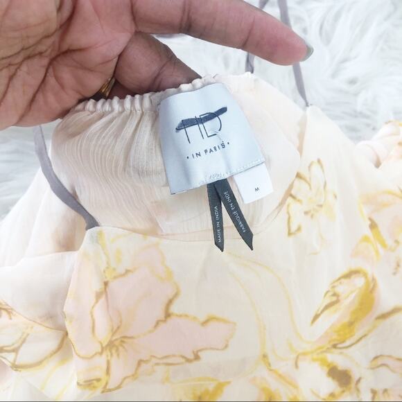 🆕 Anthropologie Womens Yellow HD in Paris Joselyn‎ Cami Sleveless Tank Medium - Picture 3 of 5